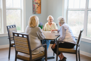 Women playing cards