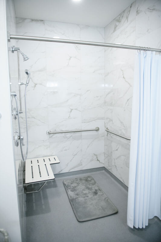 Large handicapped-accessible shower